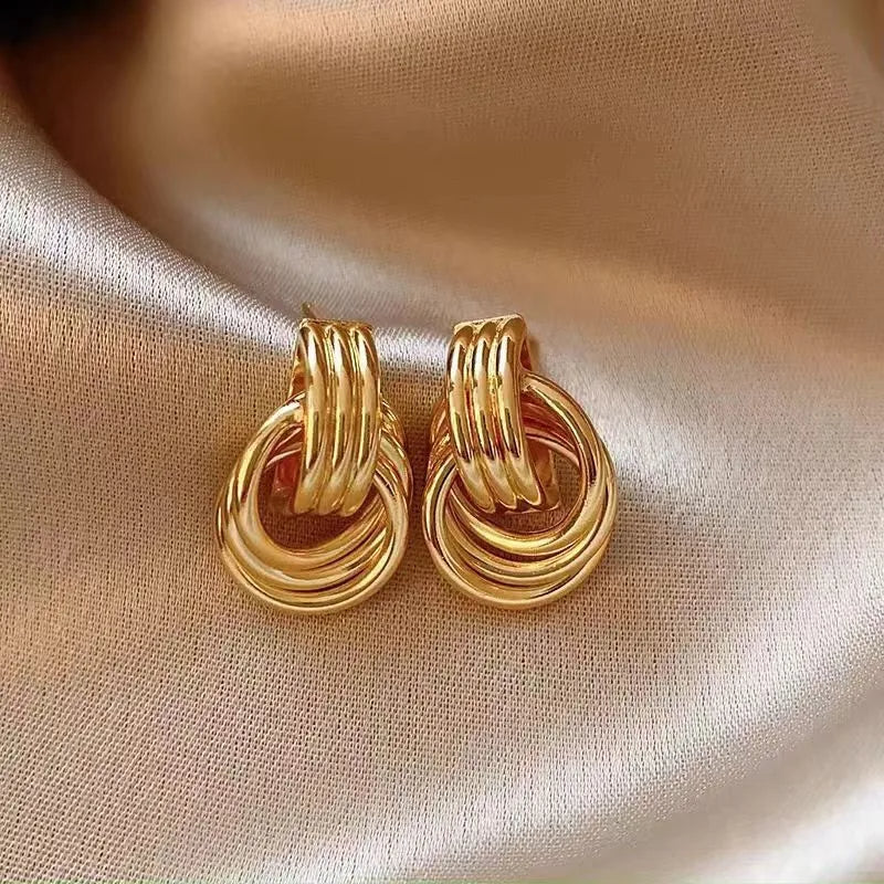 Knot Hoop Earrings(24k gold plated)