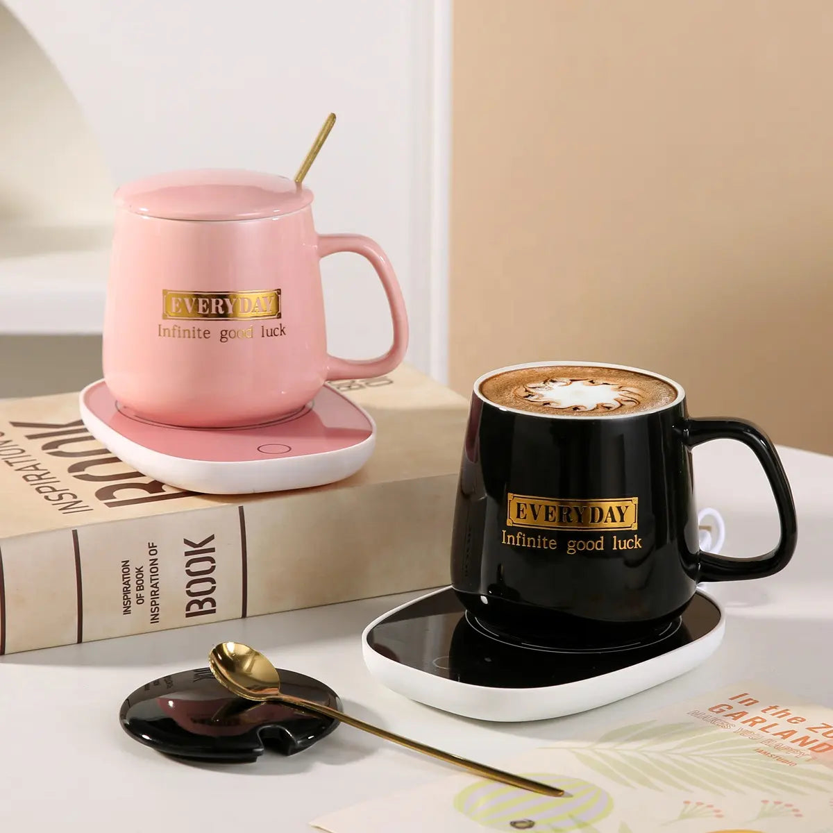 Hot Selling Birthday Gift Temperature Control 55 Degrees Heated Coffee Ceramic Cup Mug